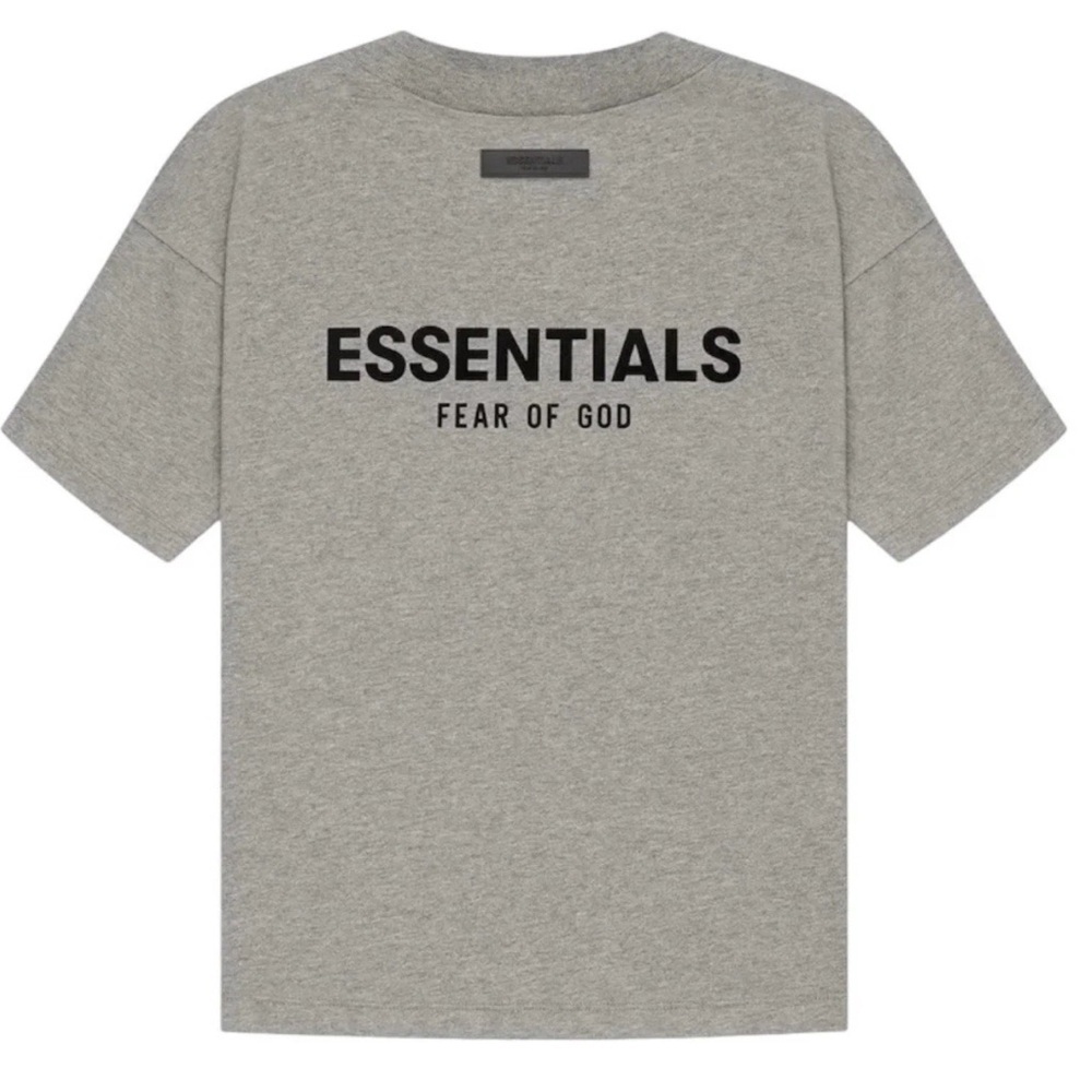 Fear Of God ESSENTIALS Dark Oatmeal Tee Shirt Size L NWT Logo - Picture 2 of 4